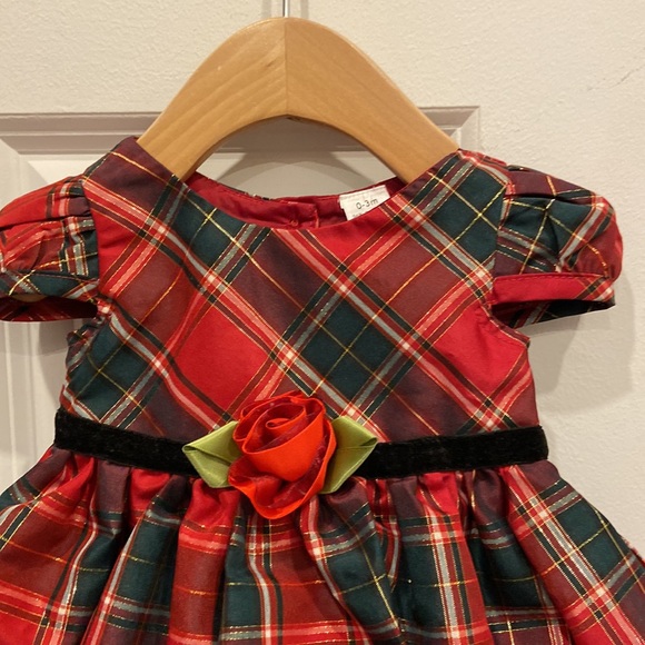 George Red, Green & Gold Plaid Holiday Dress - Picture 2 of 6